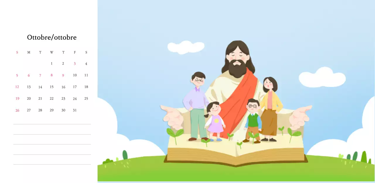 Colori caldiChiese con simpatiche illustrazioni