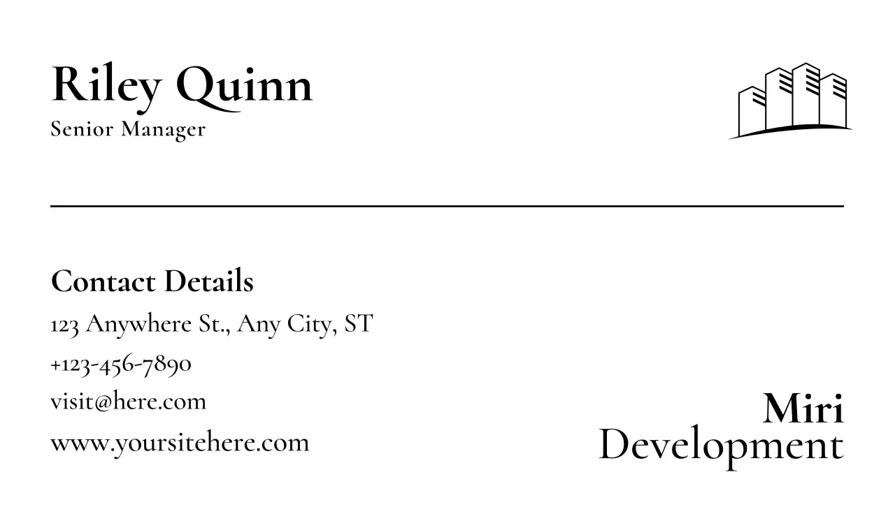 Black Minimal Business Card