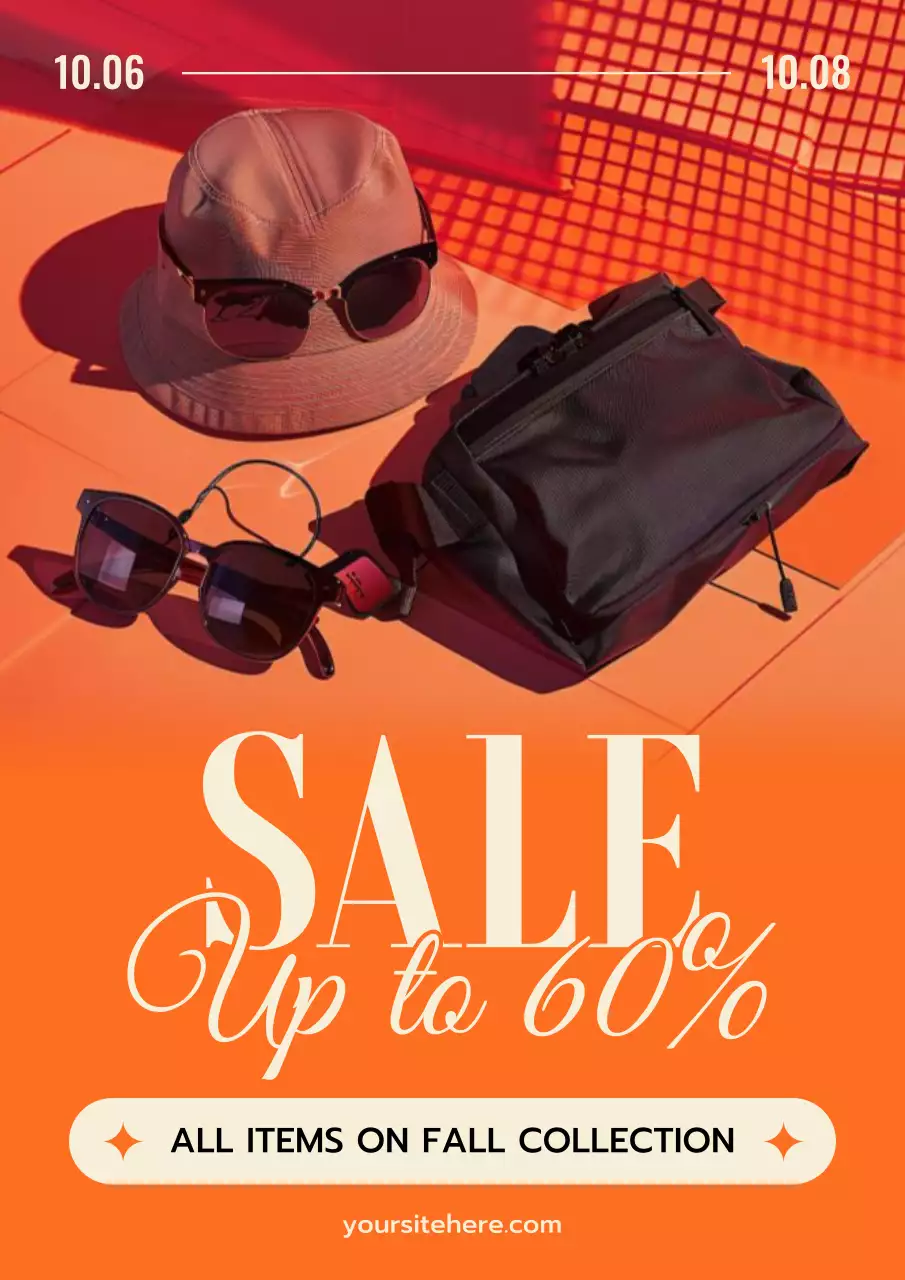 Orange Trendy Fall Promotion Poster