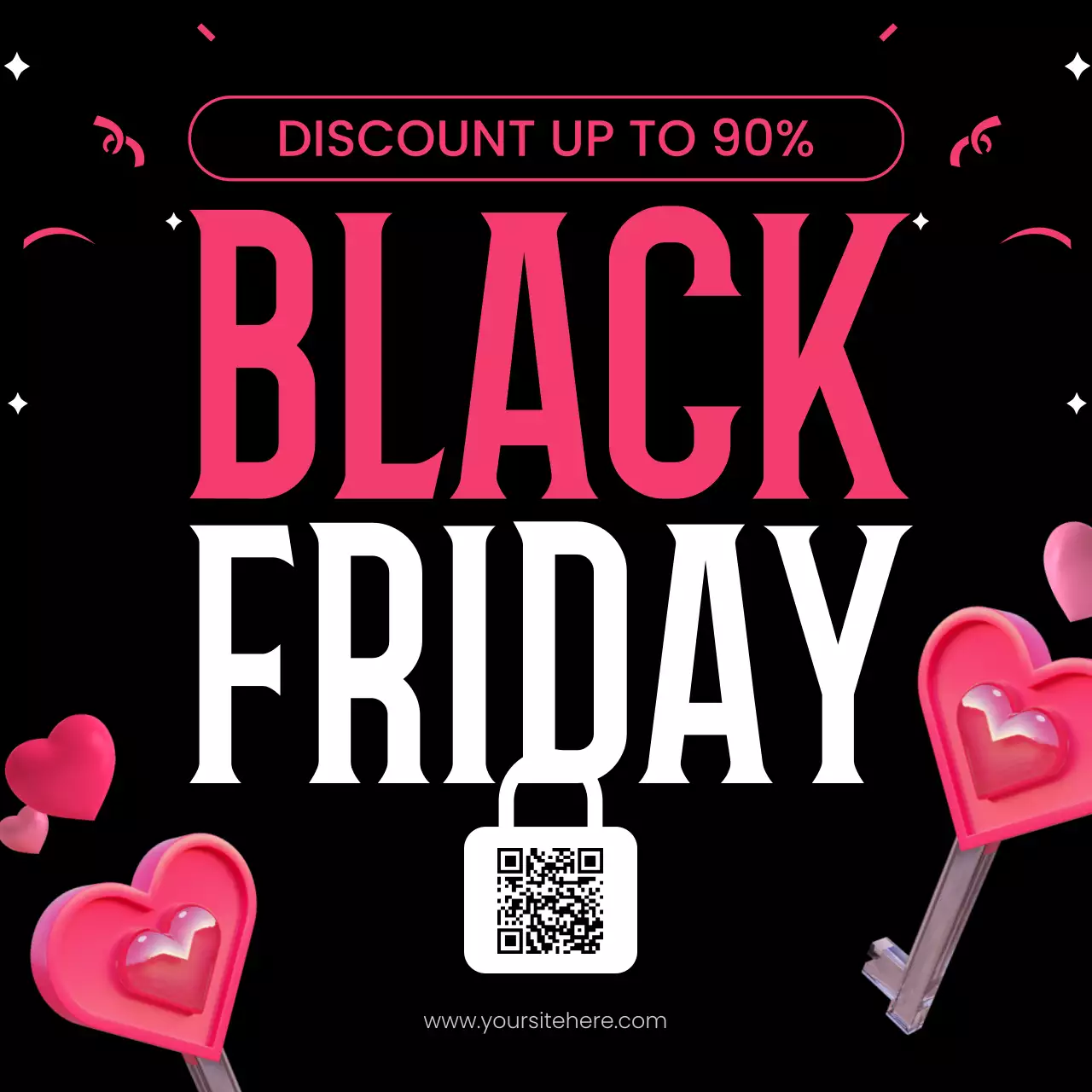 Black Trendy Sale Promotion Social Media Post