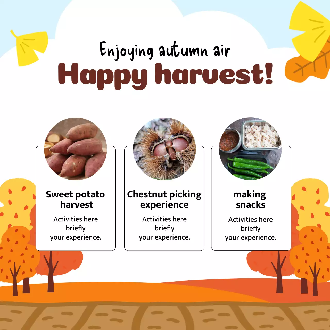 Orange Playful Farm Event Instagram Carousel