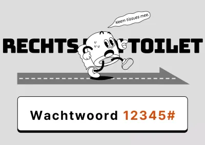 Nette zwarte en rode toiletinformatie