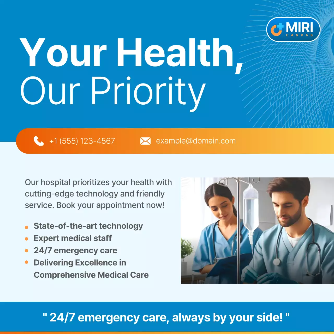 Blue Modern Healthcare Promotion Social Media Post