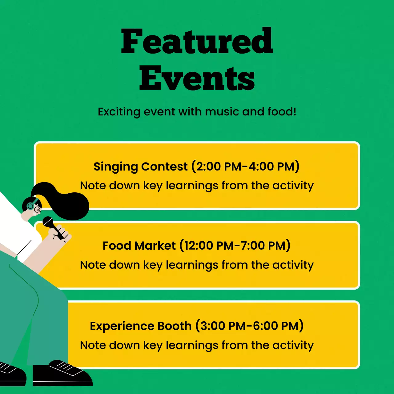 Simple athletic event announcements in abstract