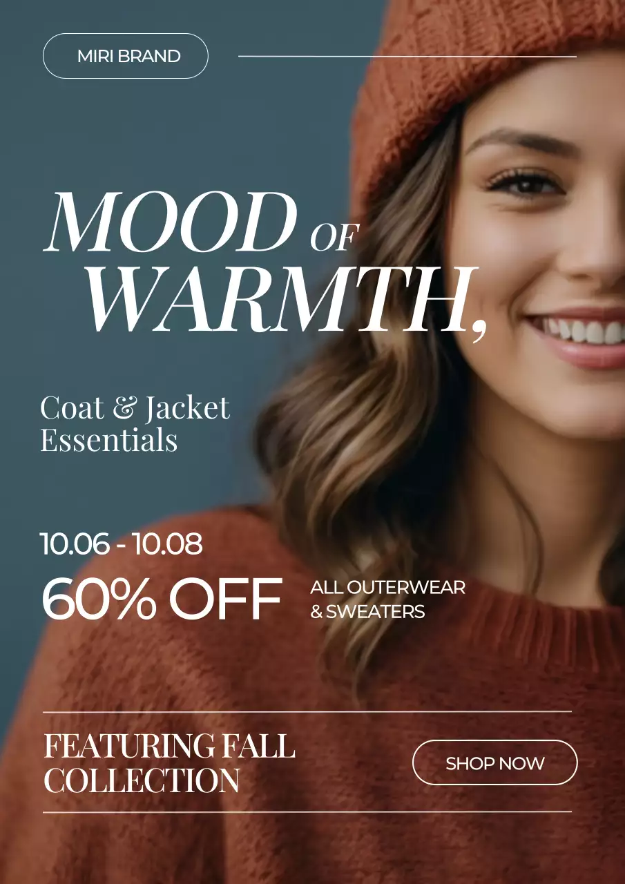 Brown Trendy Fall Promotion Poster