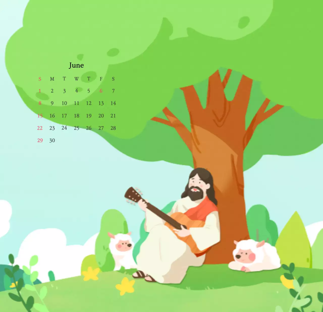 Nhà thờ với những hình minh họa dễ thương với màu sắc ấm áp