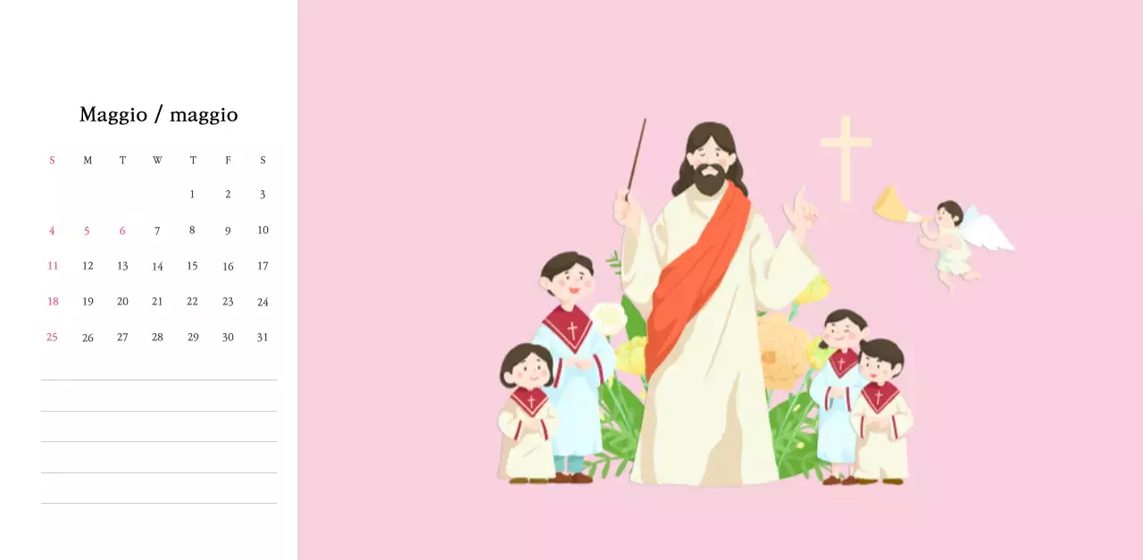 Colori caldiChiese con simpatiche illustrazioni