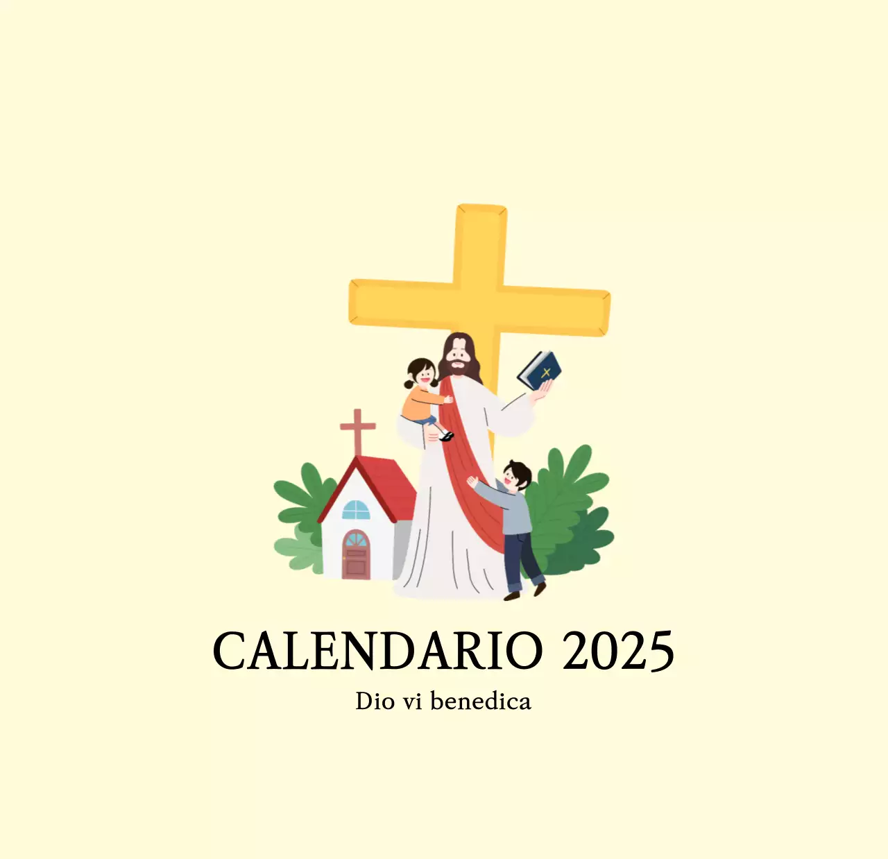 Colori caldiChiese con simpatiche illustrazioni