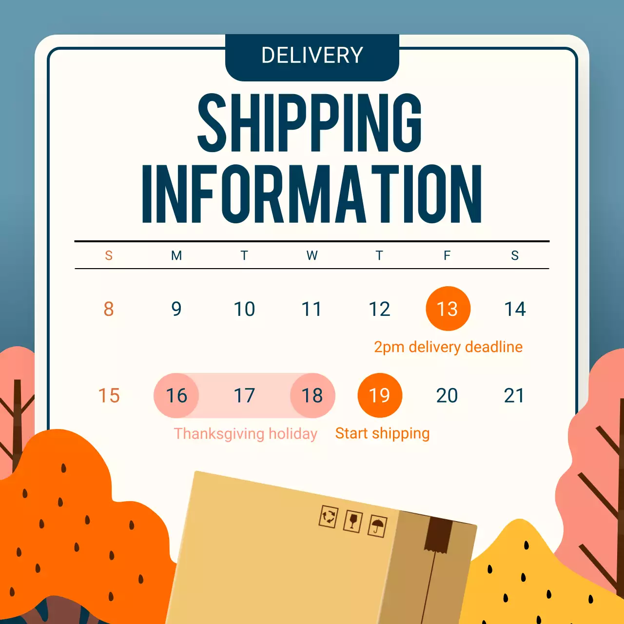 Orange Retro Autumn Promotion Instagram Carousel