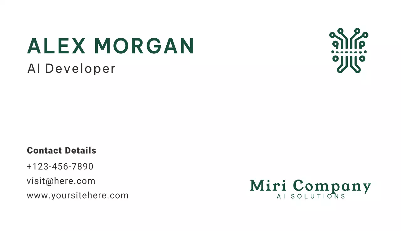 Green Minimal Business Card