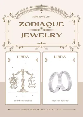 Beige Vintage Zodiac Promotion Poster