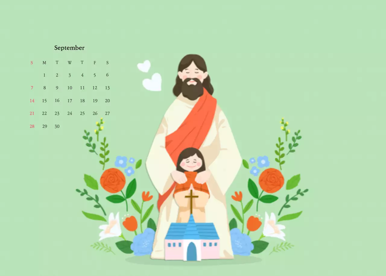 Warm colorsChurches with cute illustrations