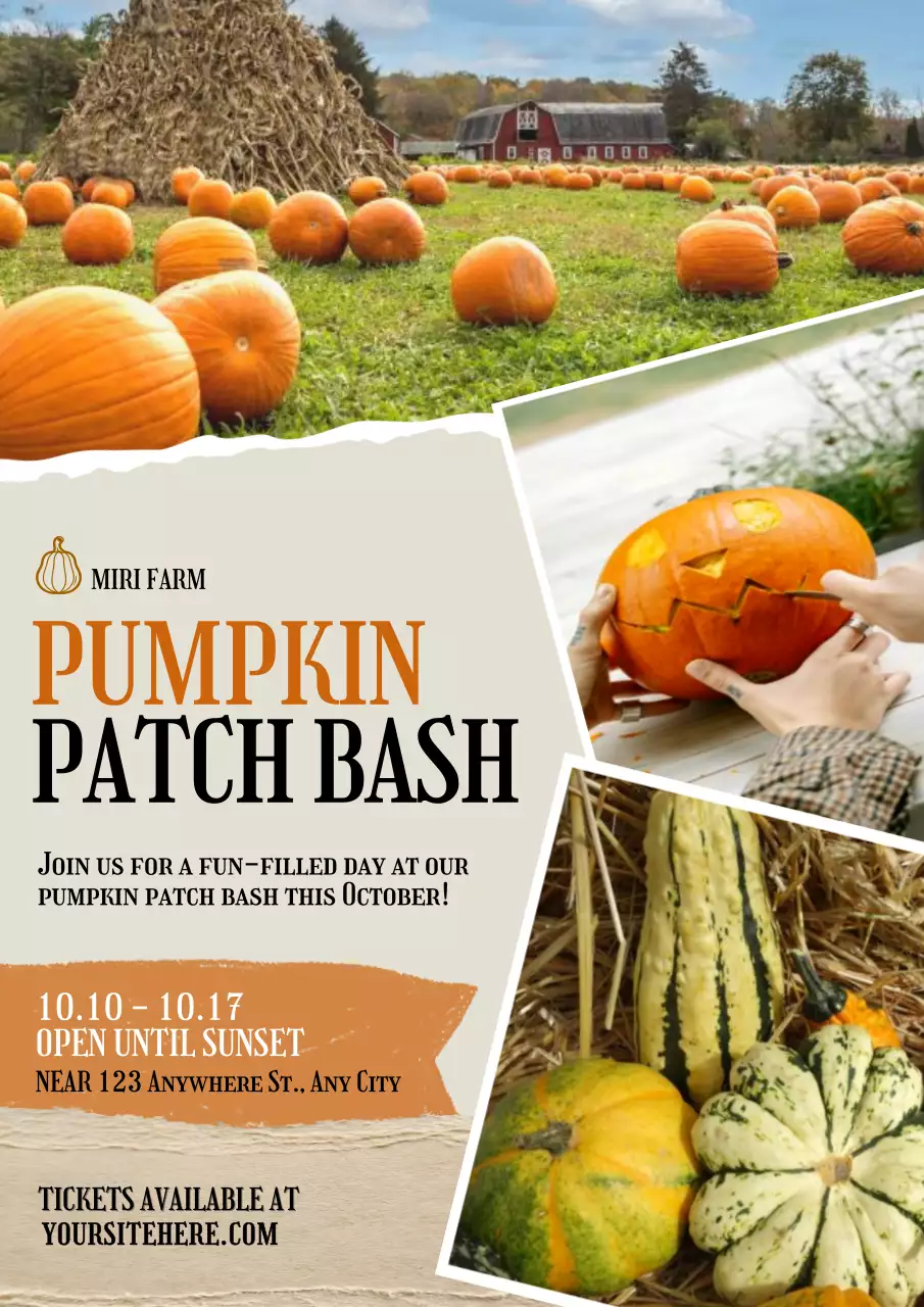 Orange Rustic Pumpkin Event Promotion Poster