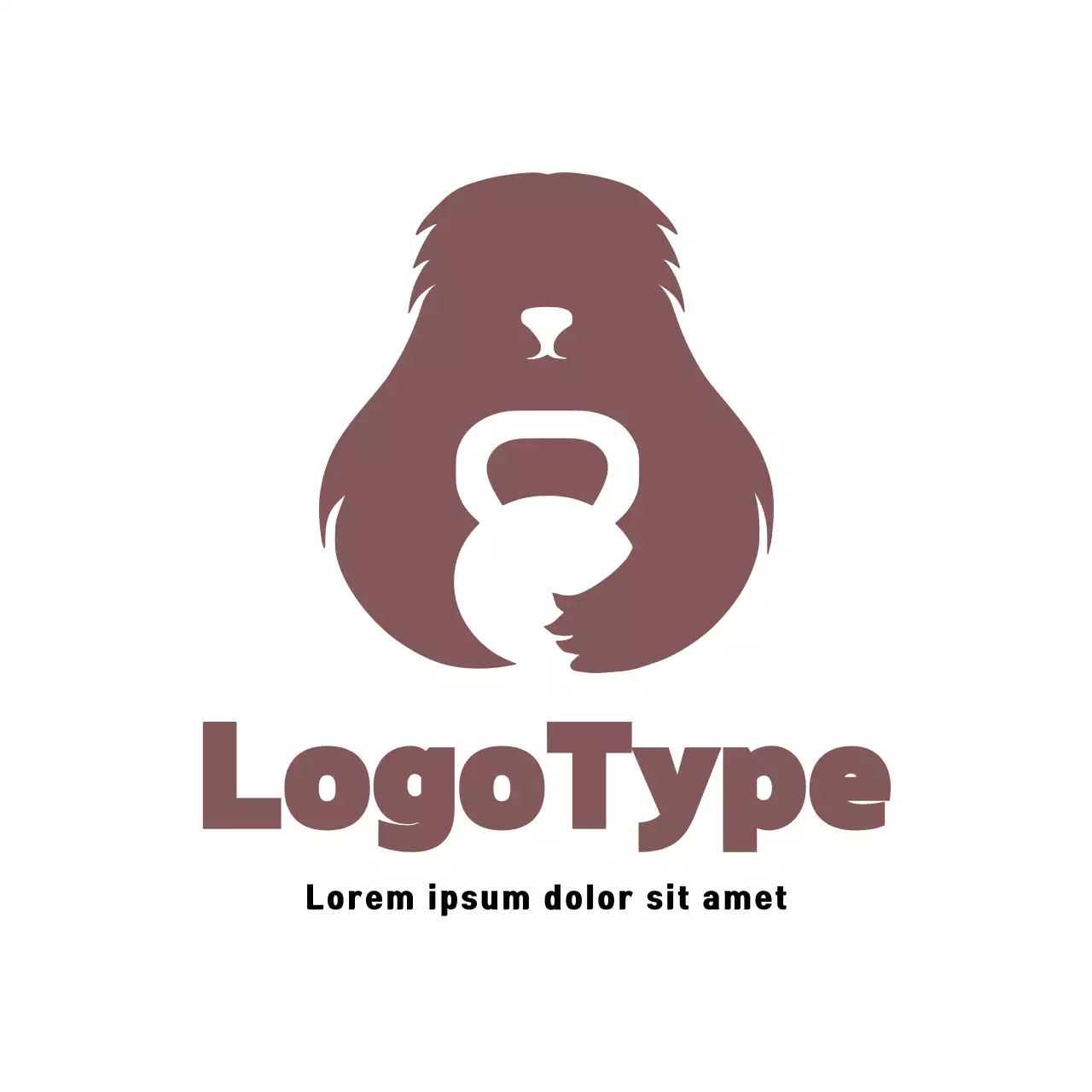 Brown Minimal Fitness Logo