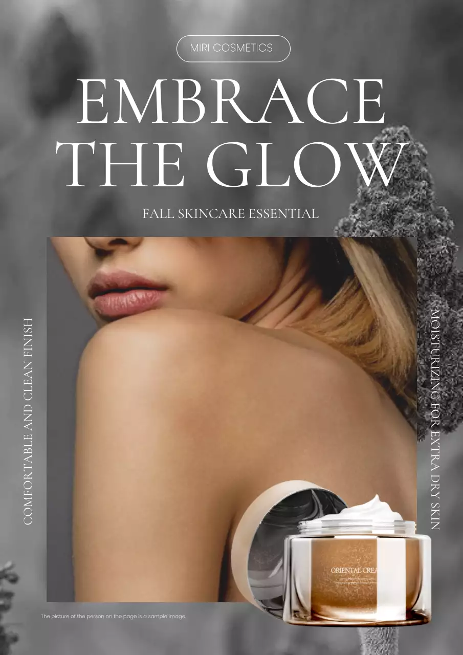 Grey Elegant Skincare Promotion Poster