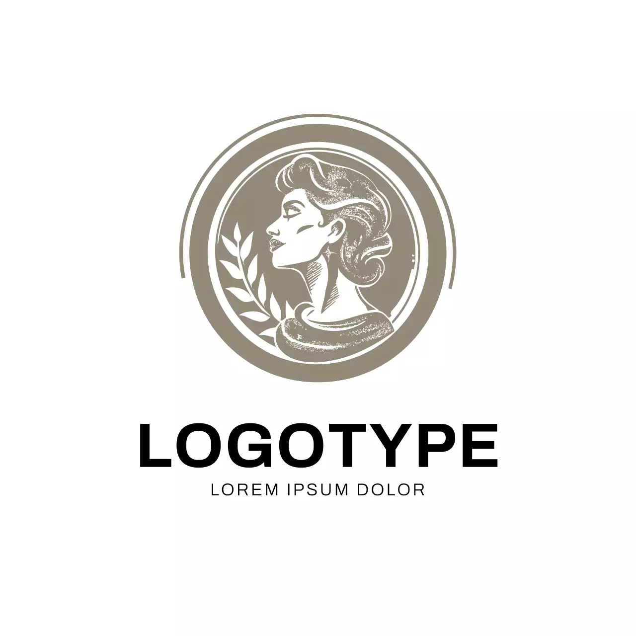 Beige Vintage Design Logo