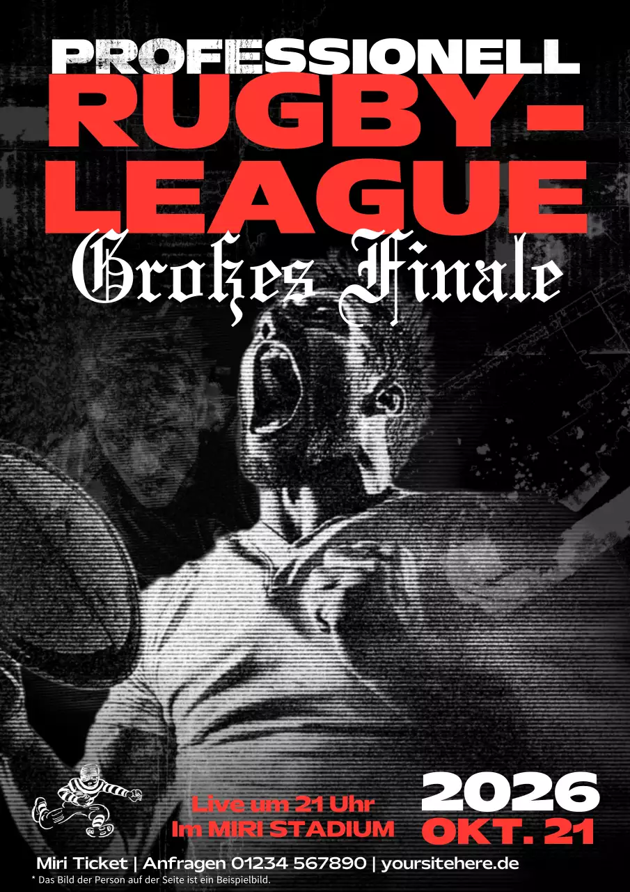 rot und schwarz Vintage professionellen Rugby-Spiel Förderung