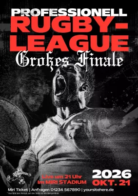 rot und schwarz Vintage professionellen Rugby-Spiel Förderung