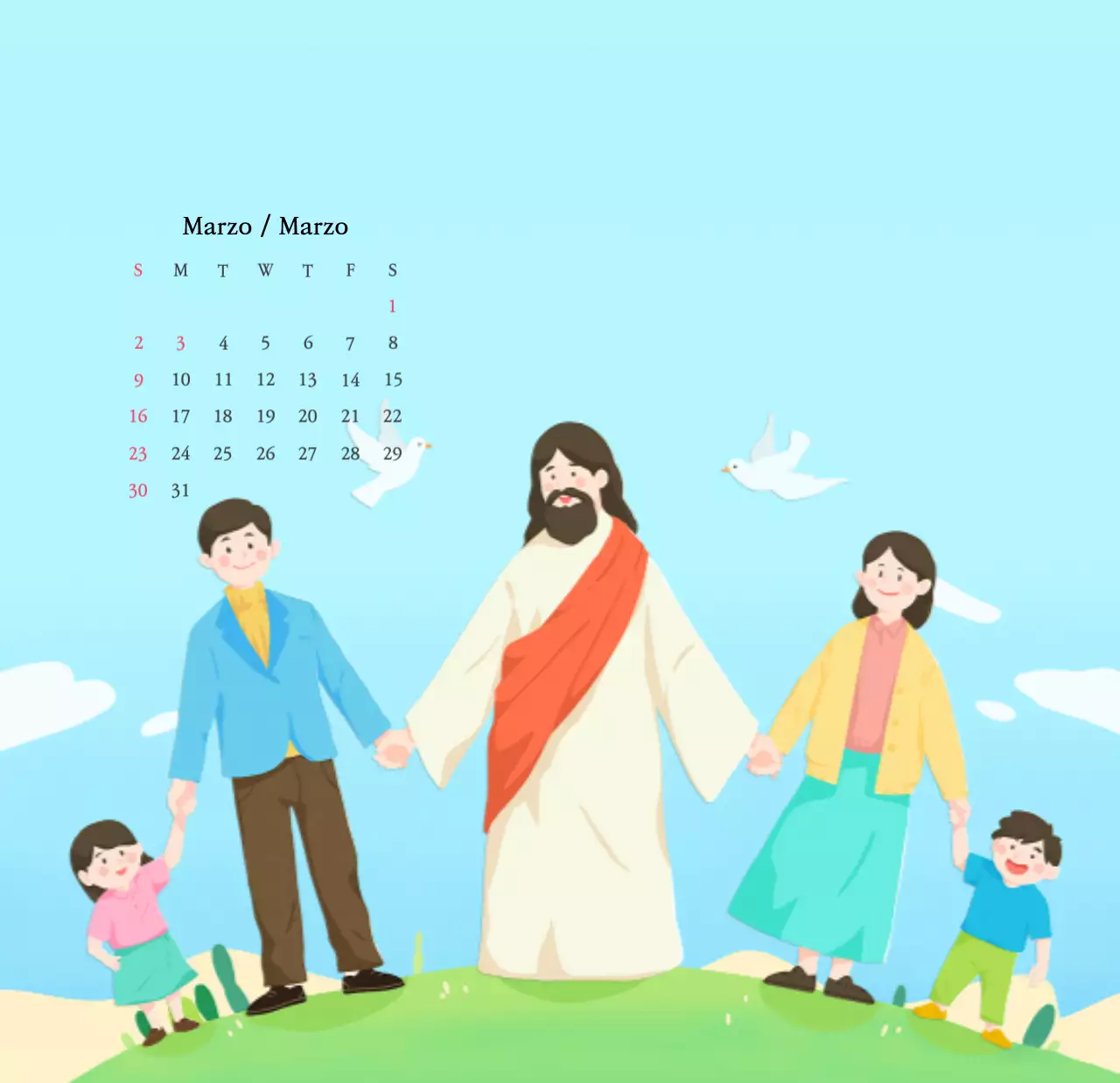 Colori caldiChiese con simpatiche illustrazioni