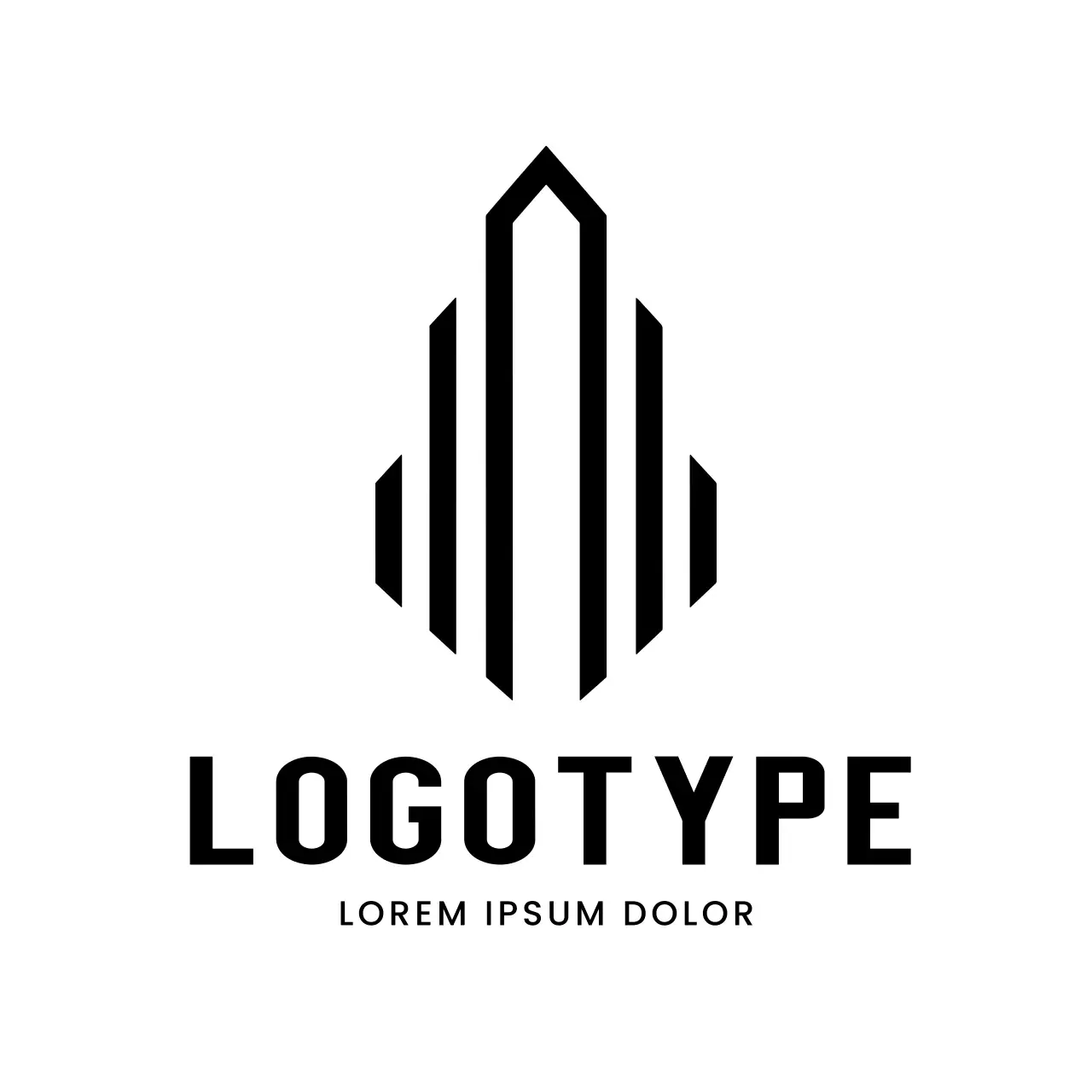 Black Geometric Design Logo