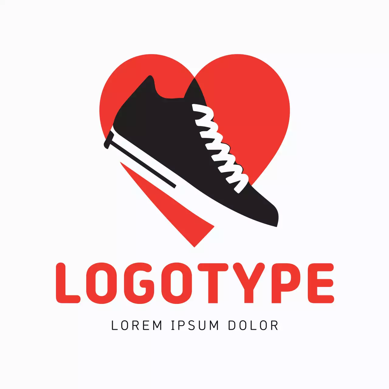 Red Modern Sneaker Logo