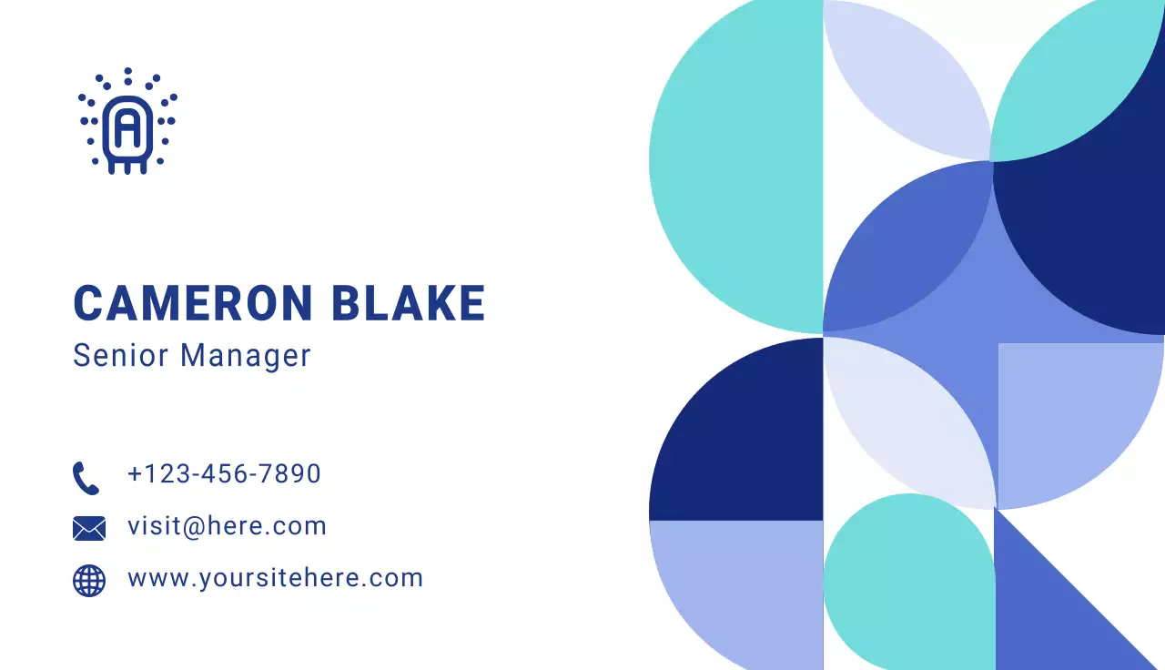 Blue Geometric Business Card