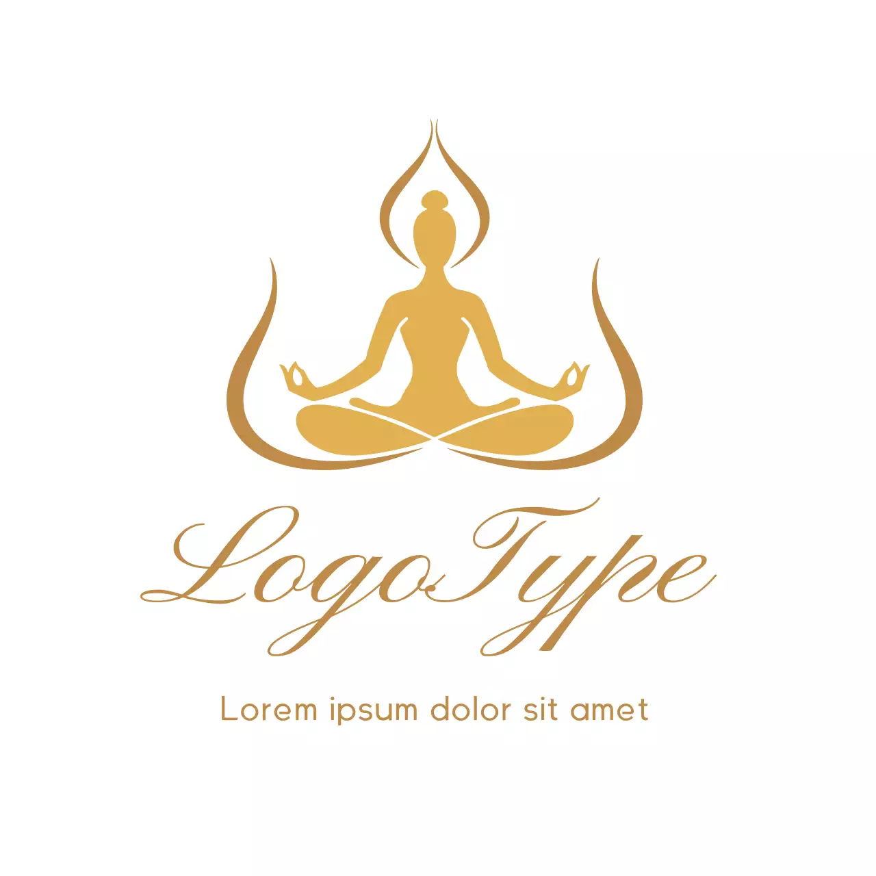 Gold Minimal Yoga Logo
