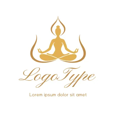 Gold Minimal Yoga Logo