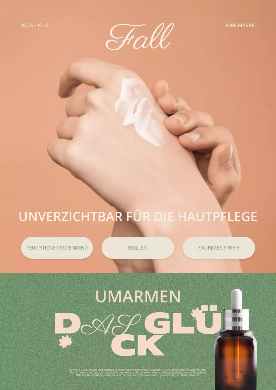 Förderung der Herbstkosmetik in Braun und Grün