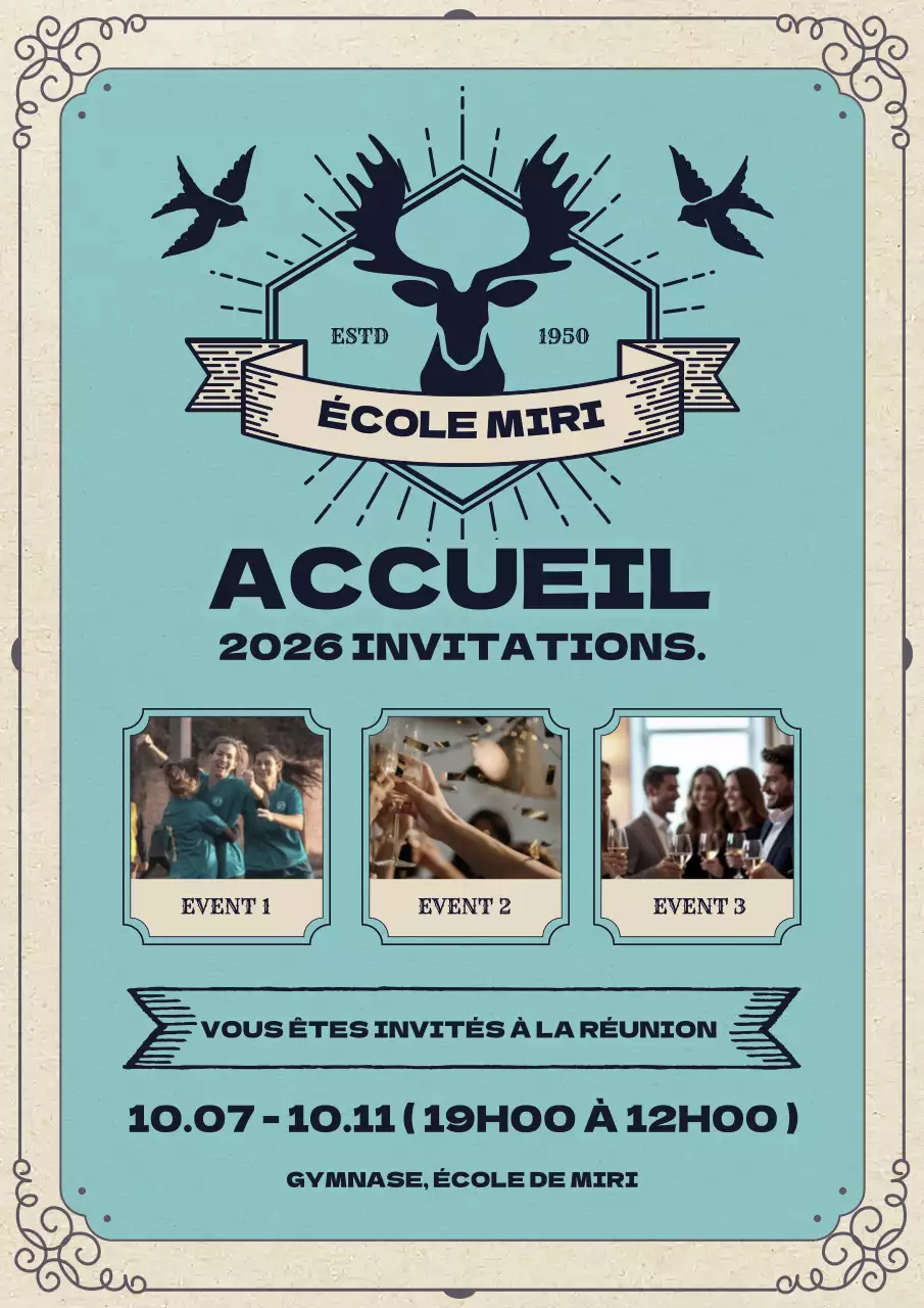 avis de rentrée vintage sarcelle