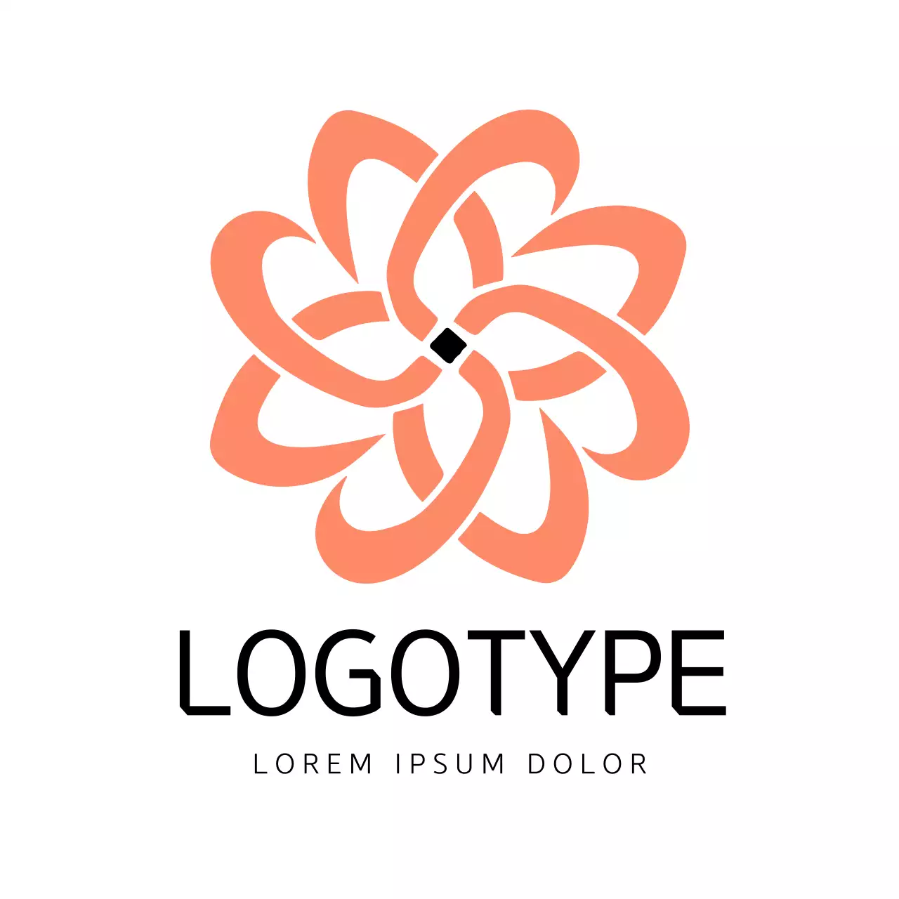 Coral Geometric Design Logo
