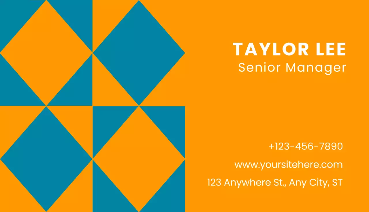 Orange Geometric Business Card
