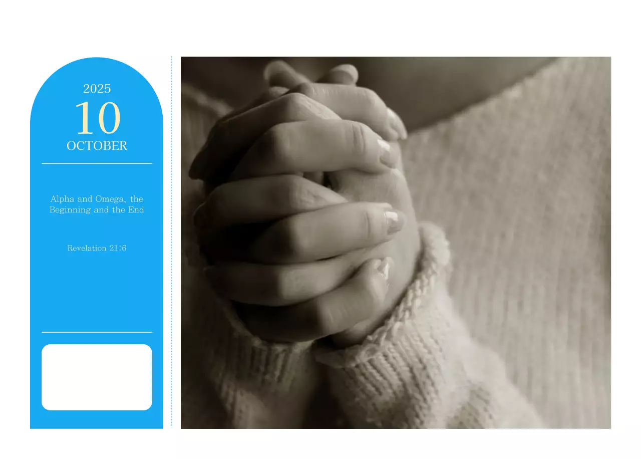 Blue modern concept church calendar