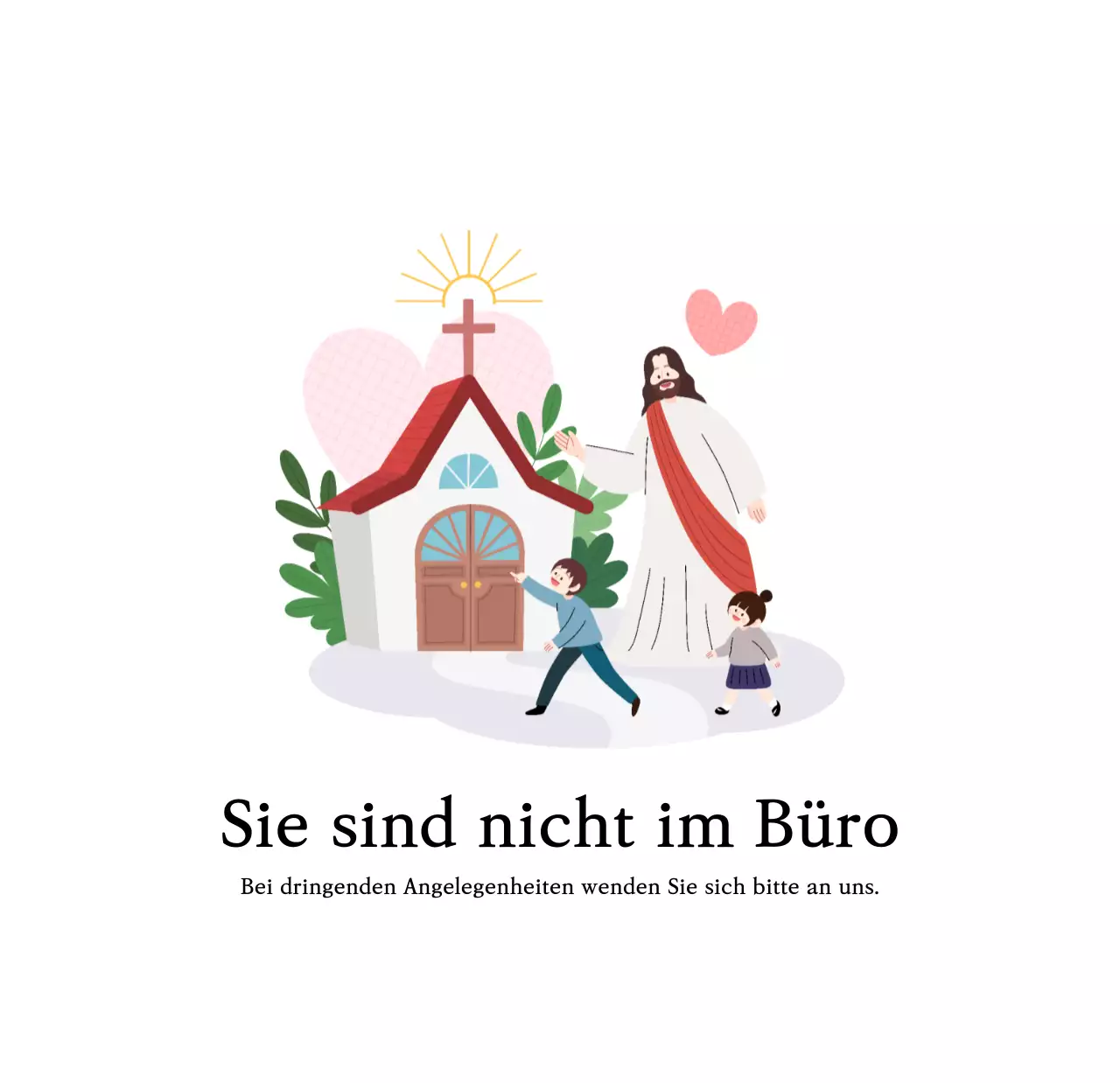 Warme FarbenKirchen mit niedlichen Illustrationen