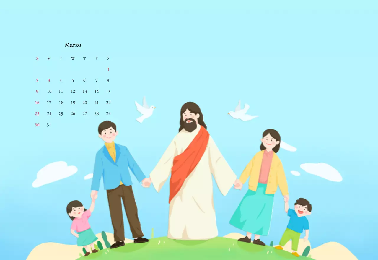 Colores cálidosIglesias con simpáticas ilustraciones