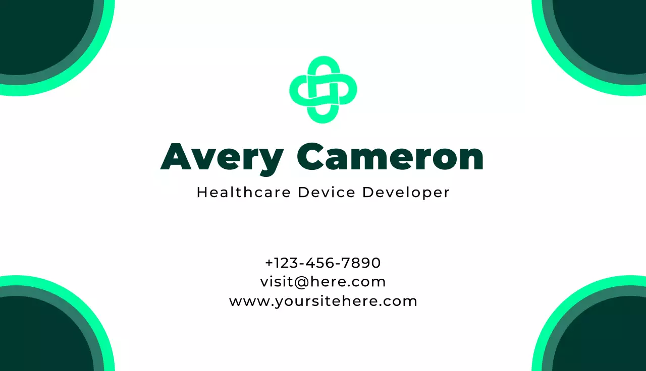 Green Modern Healthcare Business Card