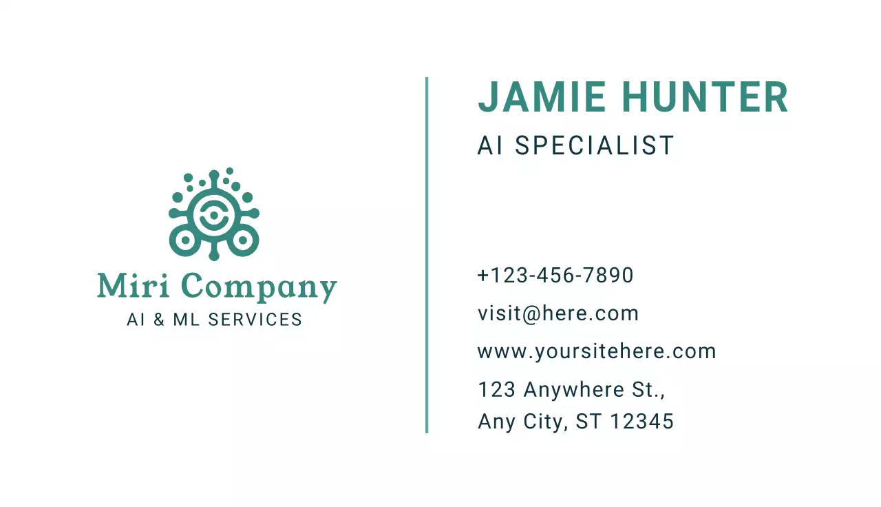 Teal Modern Business Card