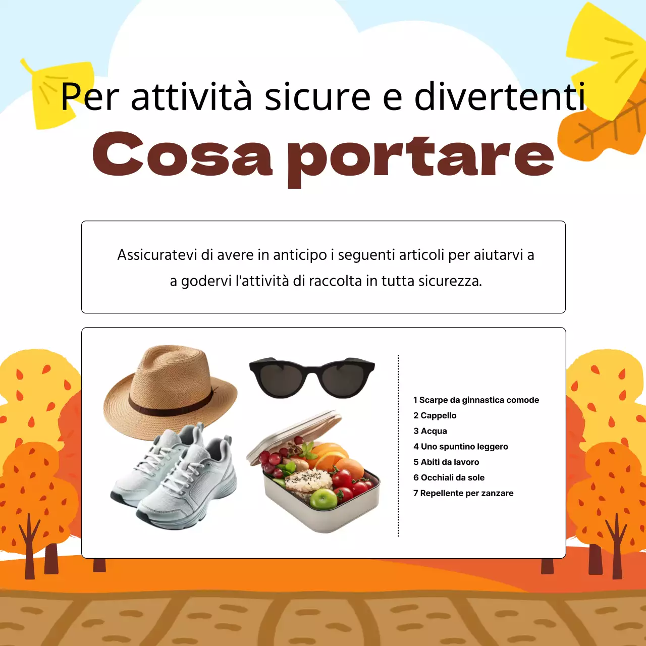 Raccolta di esperienze dell'autunno arancione