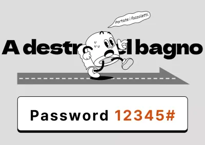 Informazioni ordinate sulla toilette in nero e rosso