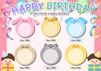 Pink Cute Birthday Card Poster