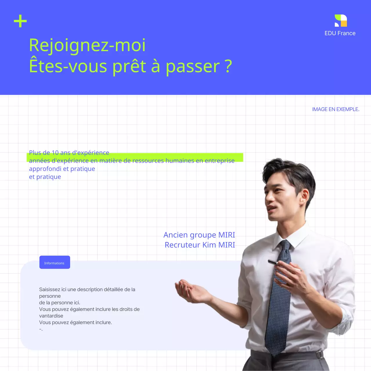 Matériel moderne de formation à la préparation à l'emploi en bleu et en couleurs fluorescentes