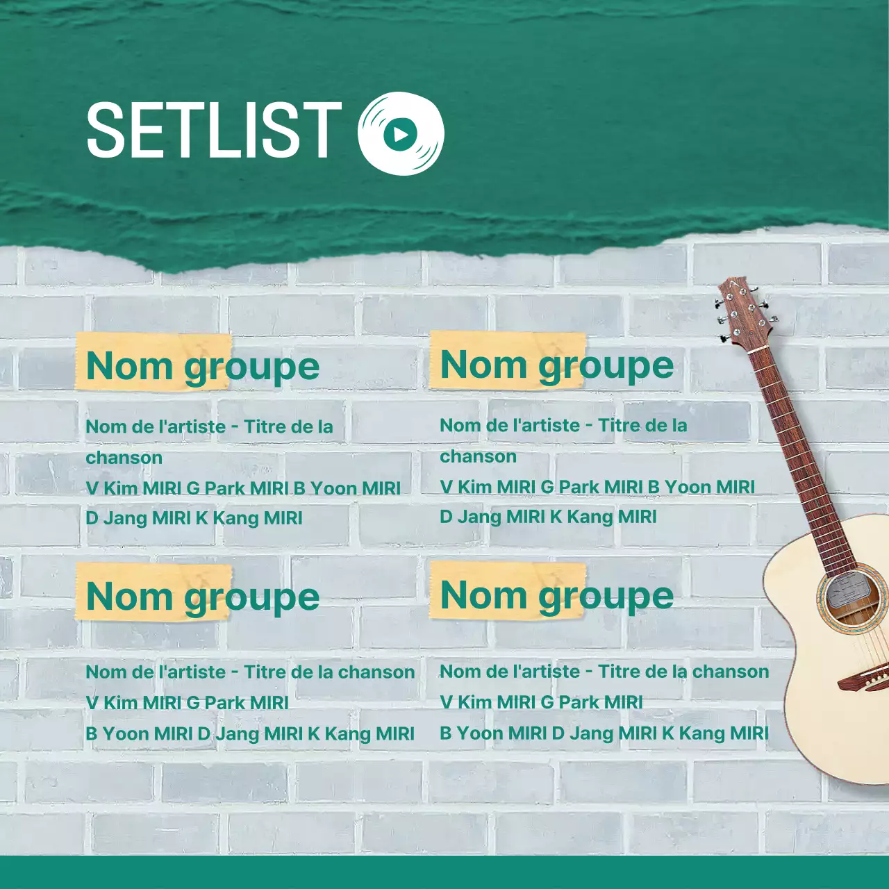 Promouvoir les concerts réguliers d'un club universitaire vintage à la menthe