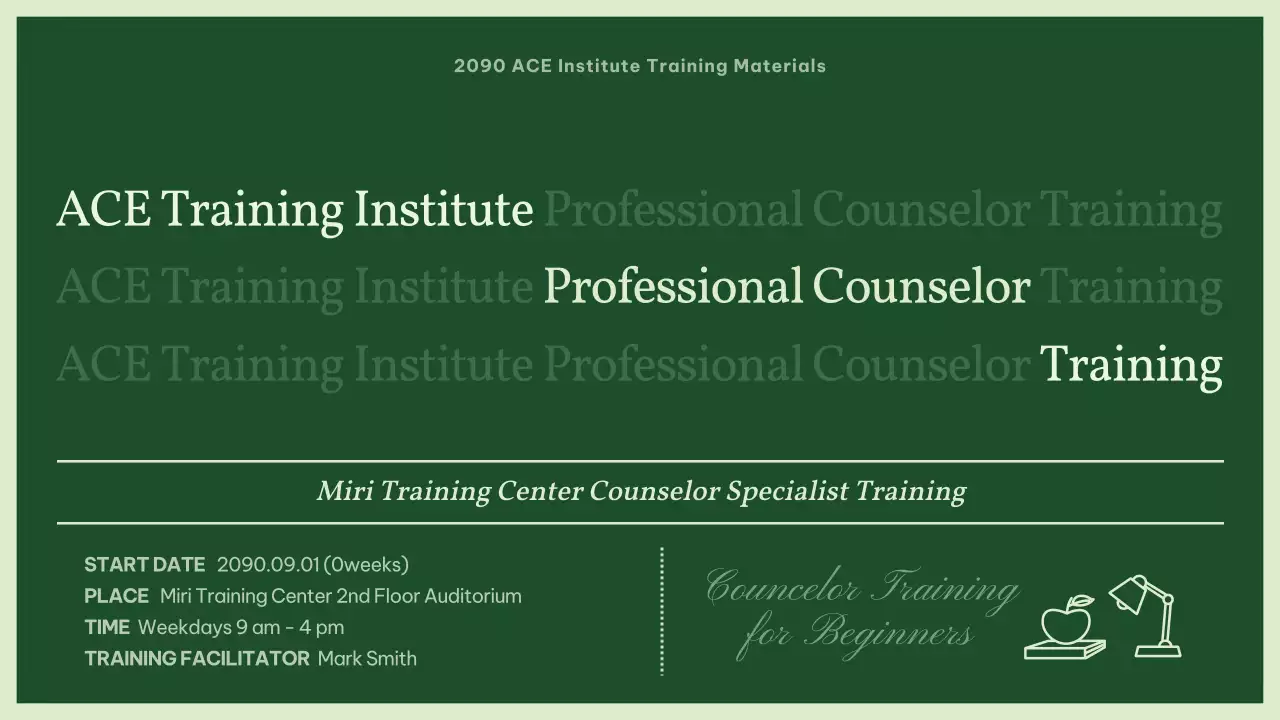 Green Professional Counselor Training Announcement Presentation