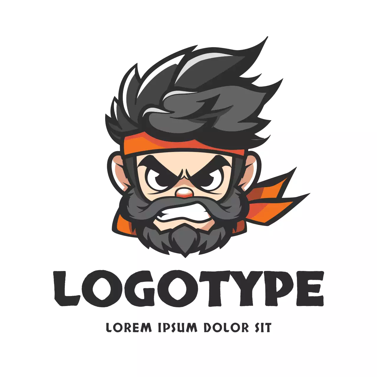 Orange Comic Design Logo