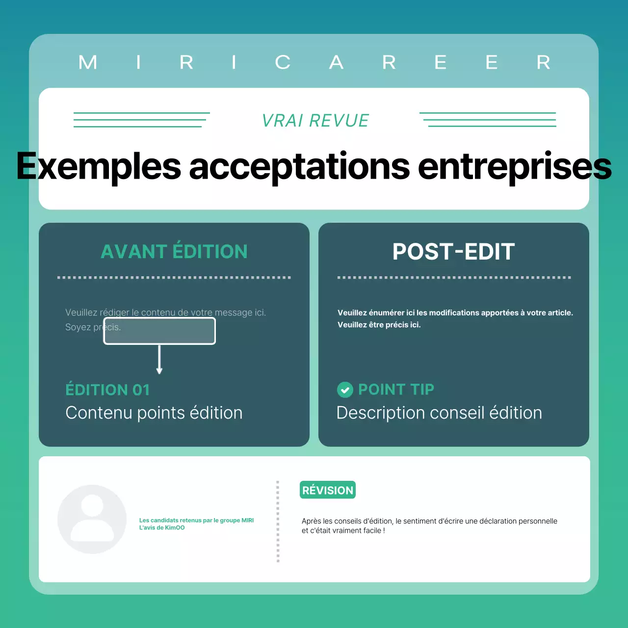 Promouvoir une séance d'essai simple, à la menthe et en blanc, pour les tuteurs.