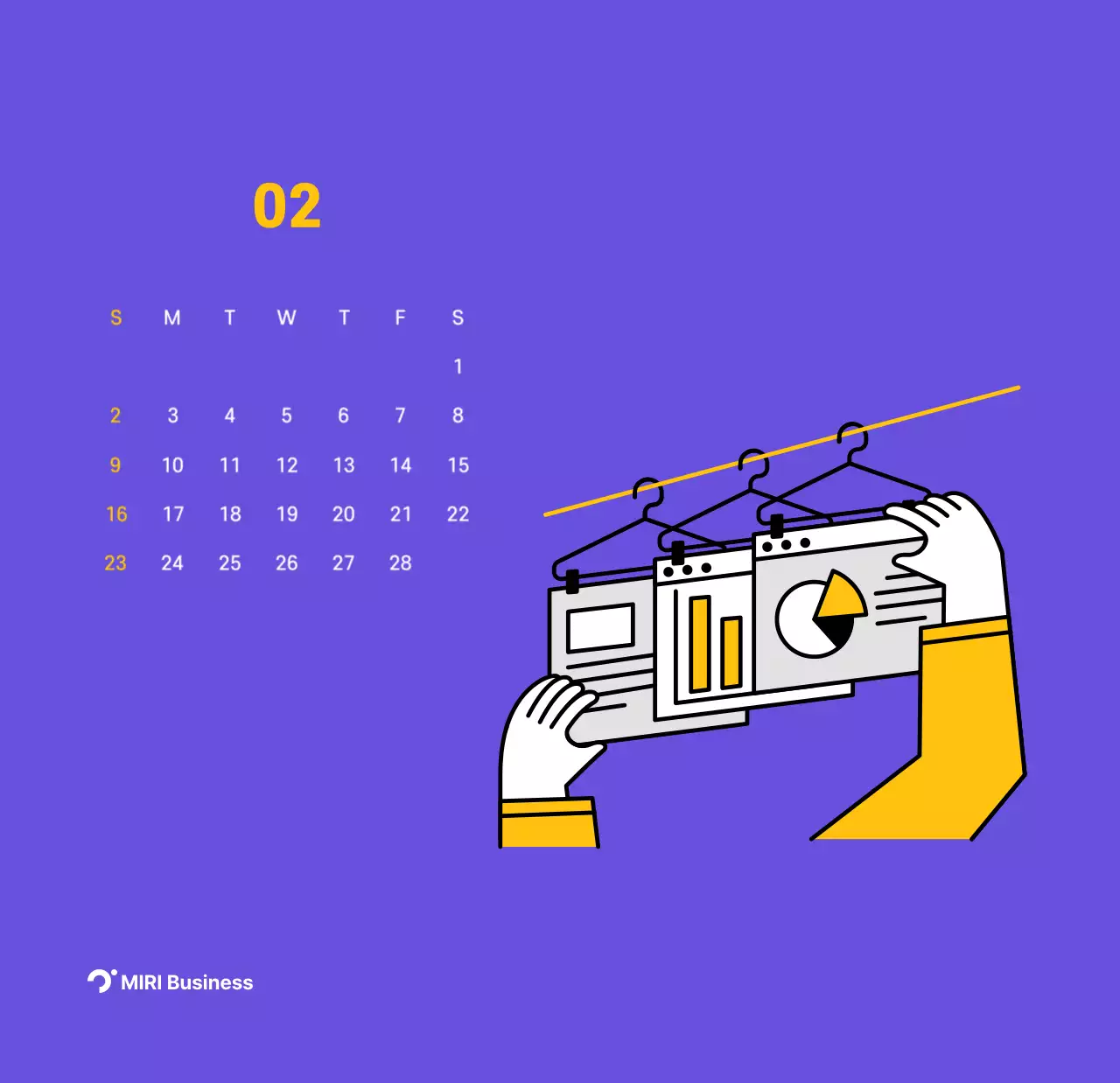 Saubere Linie Illustration auf einem lila Hintergrund