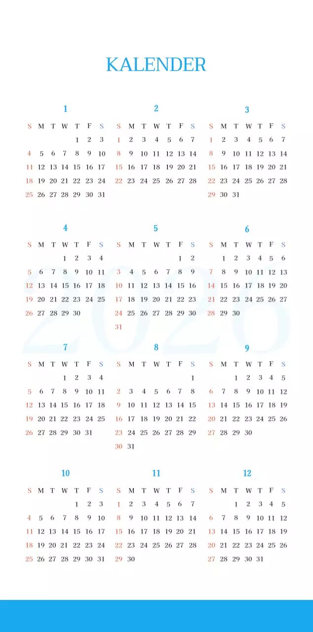 Blauw modern concept kerkkalender