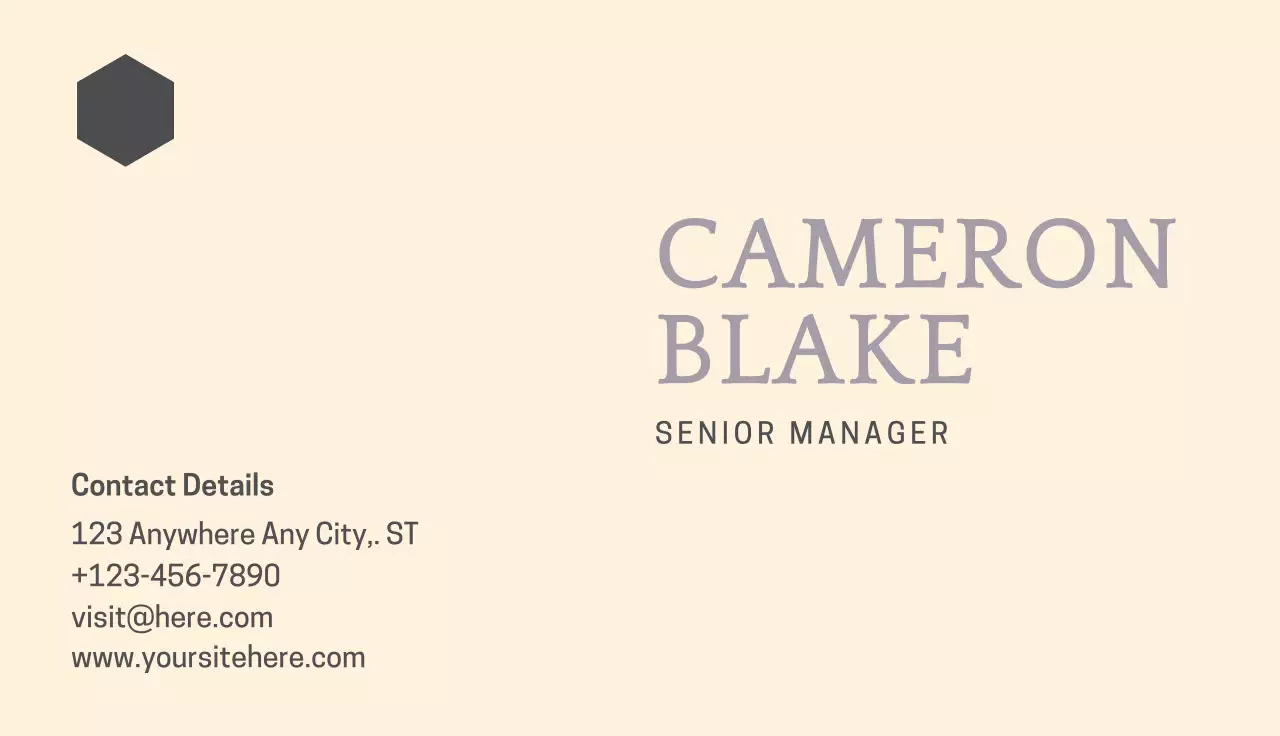 Beige Minimalist Business Card