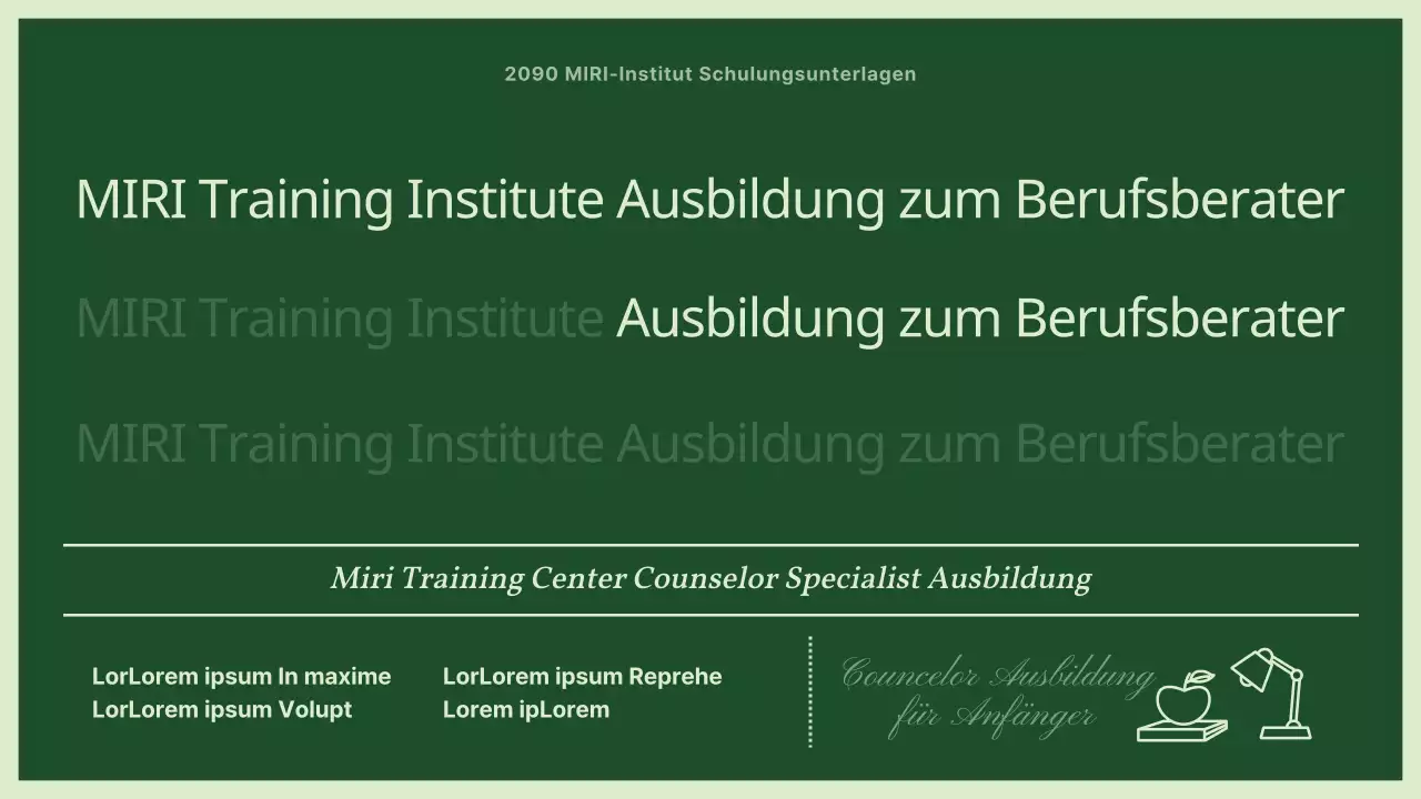 Einfache, grüne und minzige Schulungsmaterialien für Berater