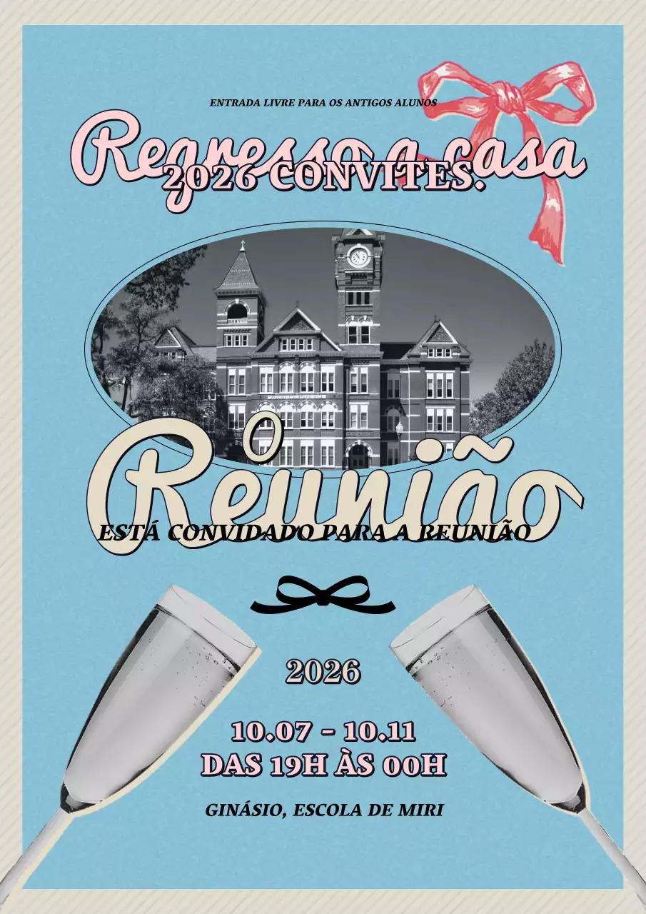 aviso de boas-vindas vintage azul